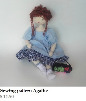 Rag doll sewing pattern - Agathe