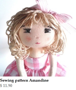 Rag doll sewing pattern - Amandine