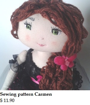 Rag doll sewing pattern - Carmen