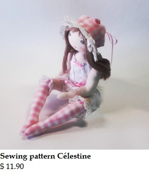 Rag doll sewing pattern - Célestine