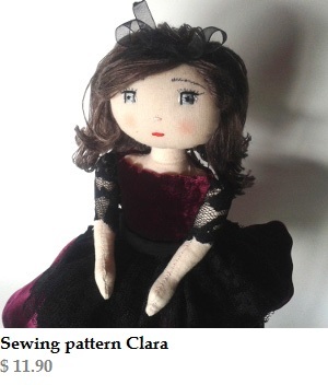 Rag doll sewing pattern - Clara