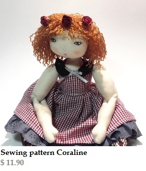 Rag doll sewing pattern - Coraline